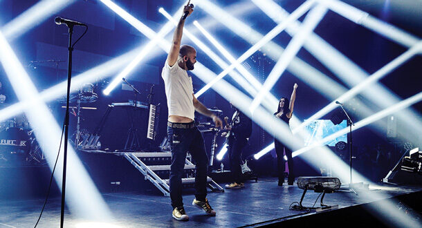 Music band performing on stage